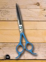 Joe and Willy 7" Curved. Blue. Pet Grooming scissors