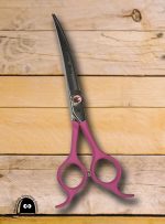 Joe and Willy 7" Curved. Pink. Pet Grooming scissors