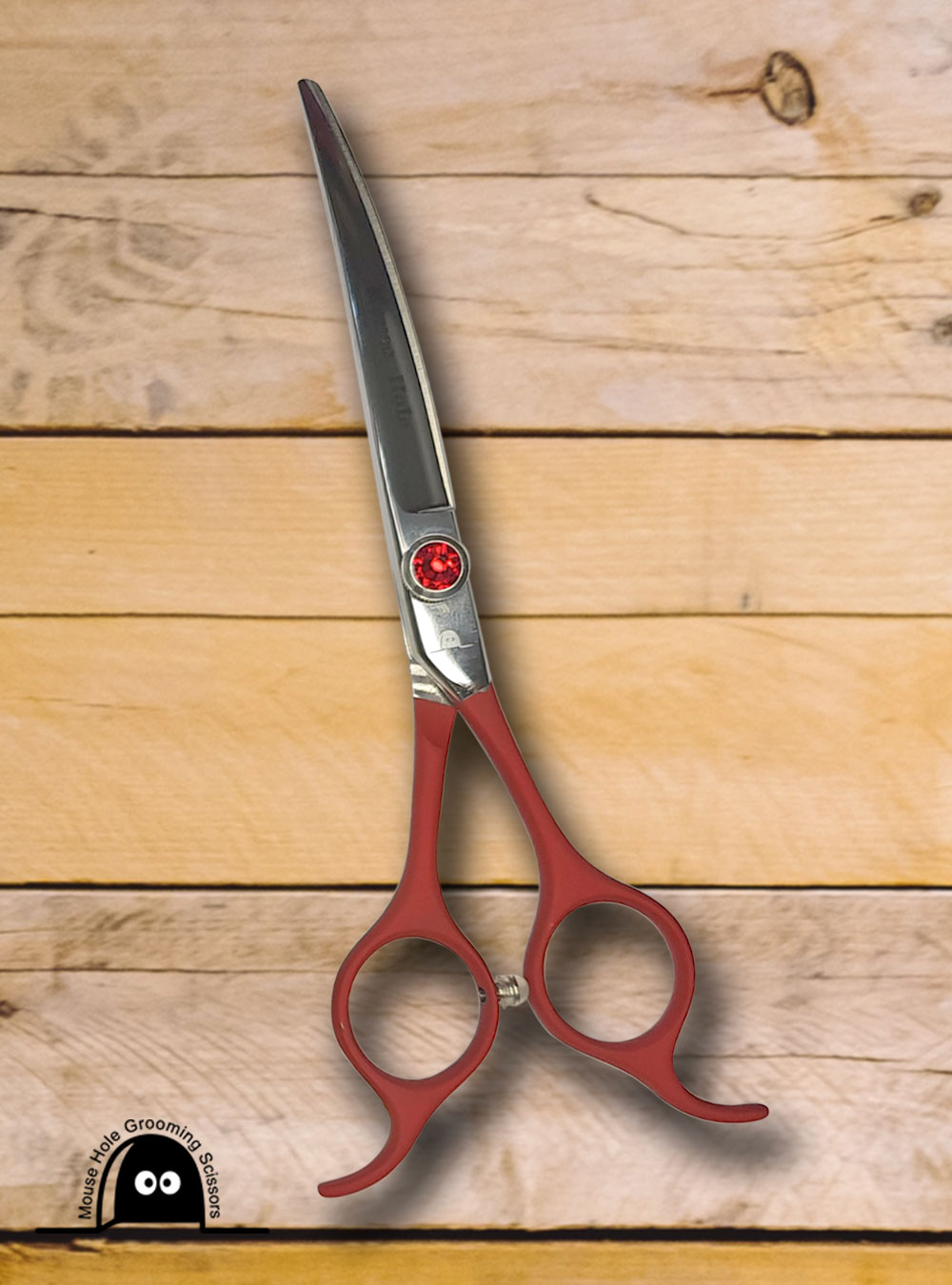 Joe and Willy 7" Curved. Red. Pet Grooming scissors