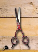 Chihuahua straight 6.5" Red Pet Grooming Scissors