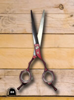 Chihuahua straight 7" Red Pet Grooming Scissors